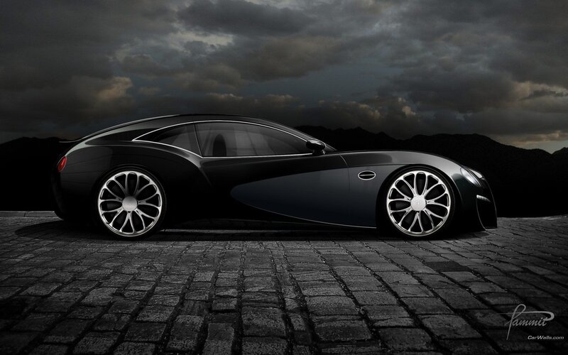 Black Luxury Sports Car — Dramatic, Night, 3d Render