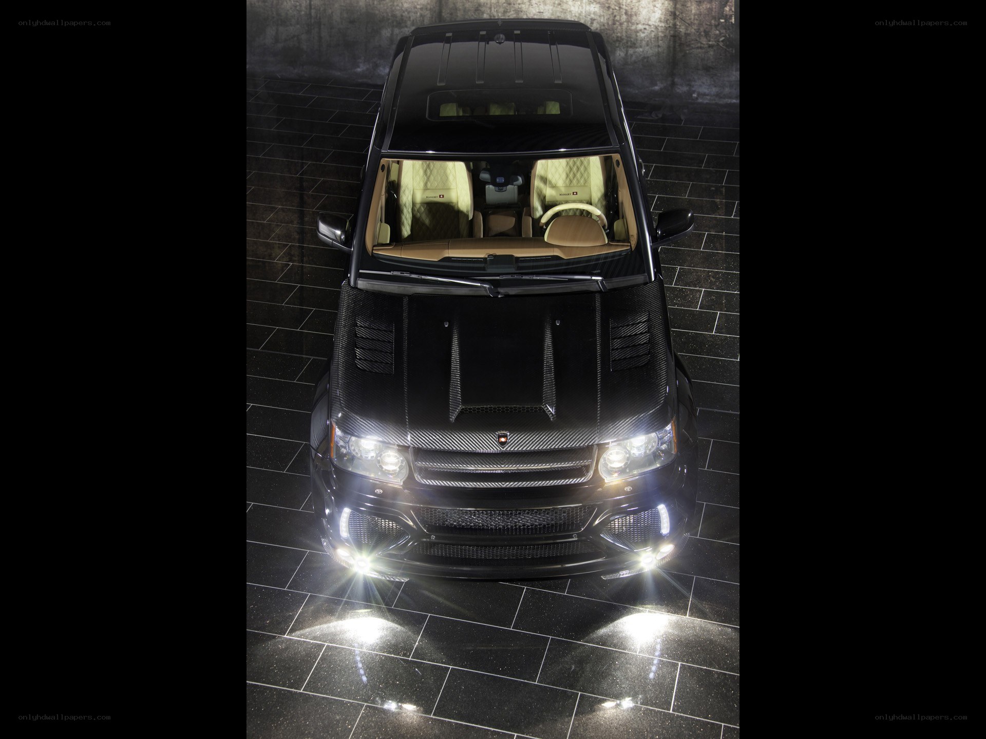 black luxury suv from above