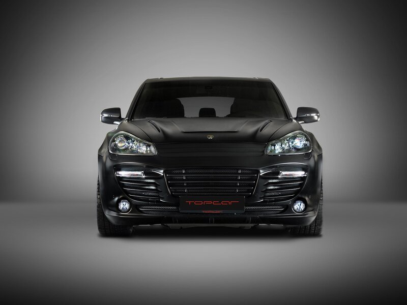 black luxury SUV front view