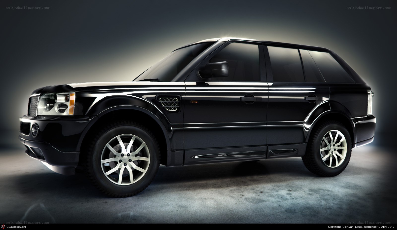 black luxury suv side view
