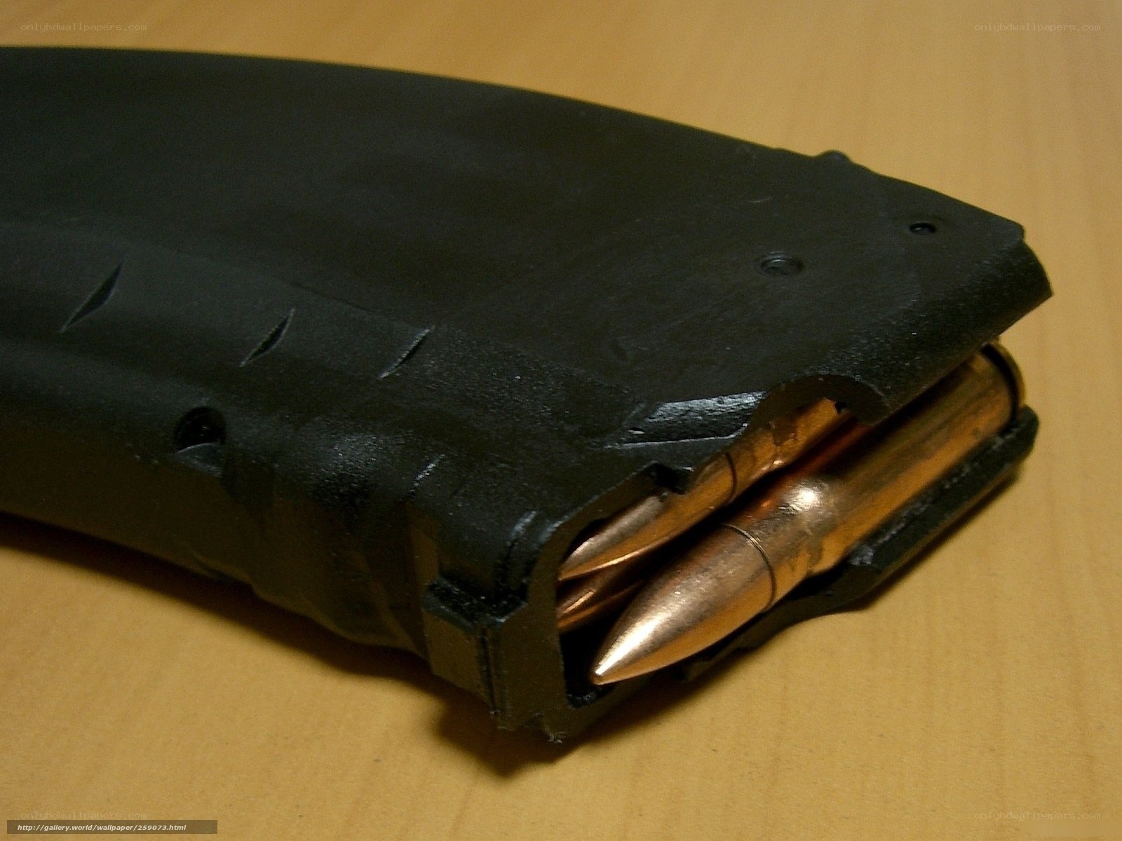 black magazine with bullets