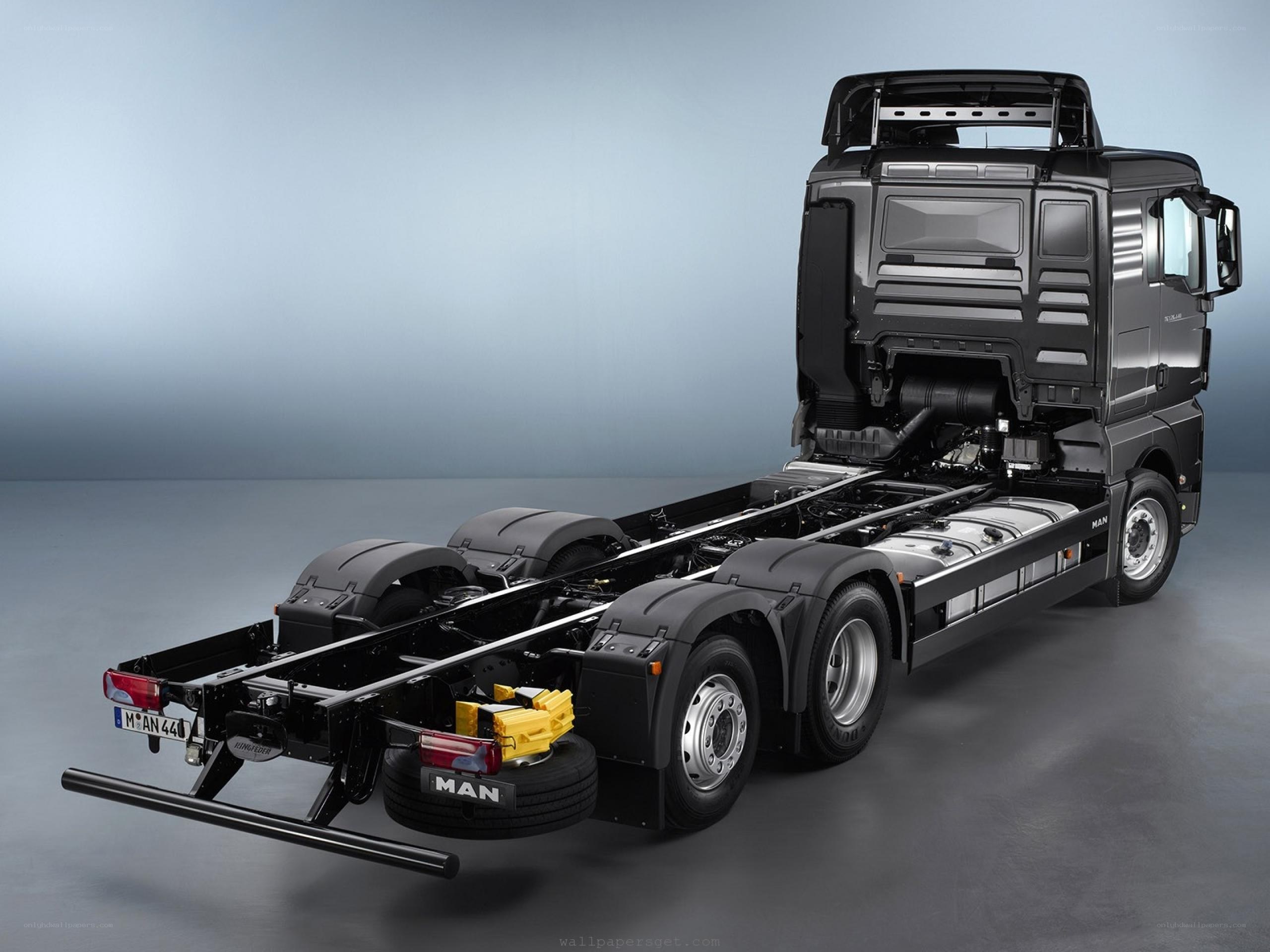 Black MAN truck chassis