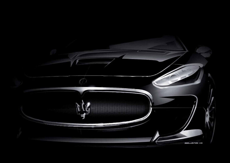 Black Maserati Car — Dramatic, Digital Art