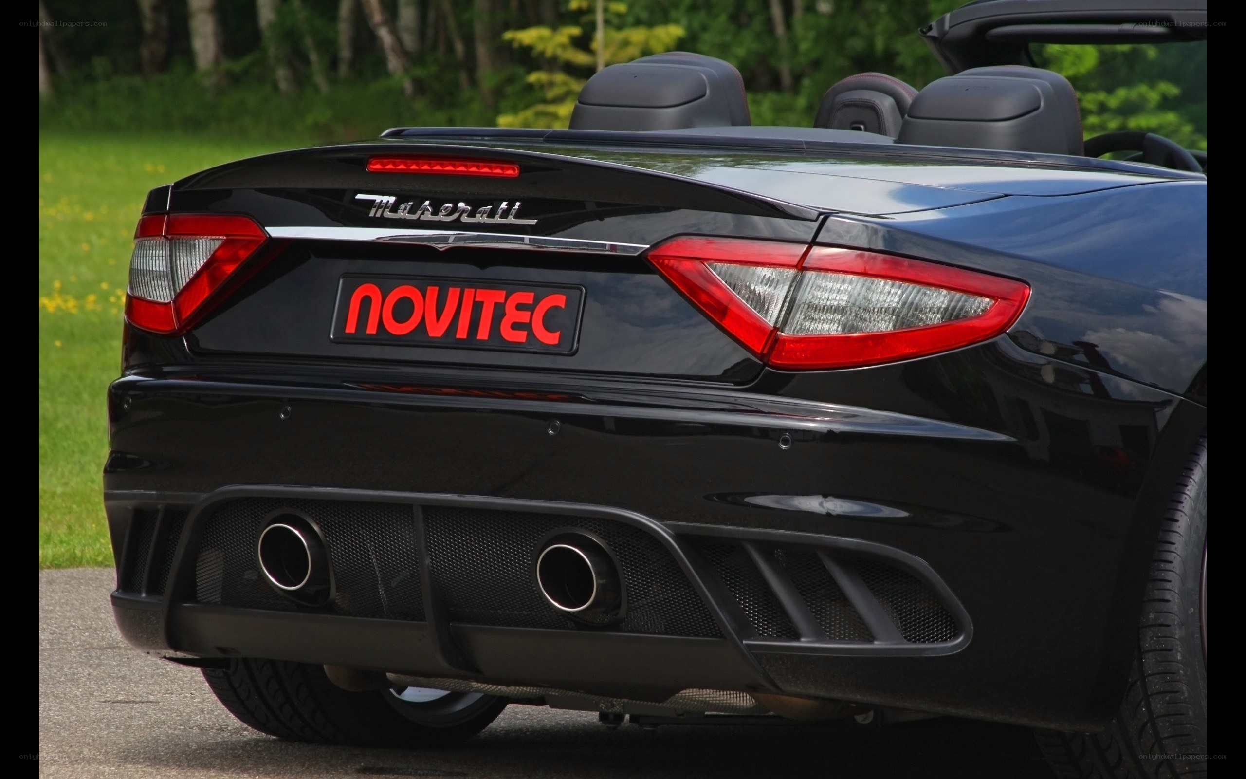 Black Maserati convertible rear view