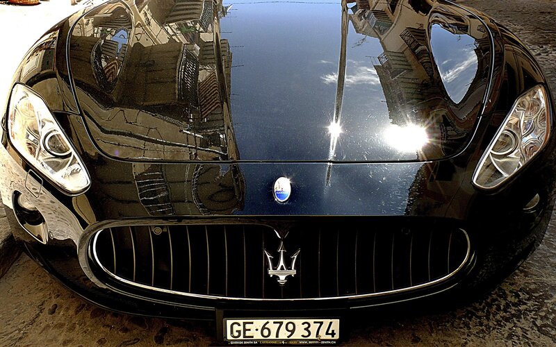 Black Maserati front view