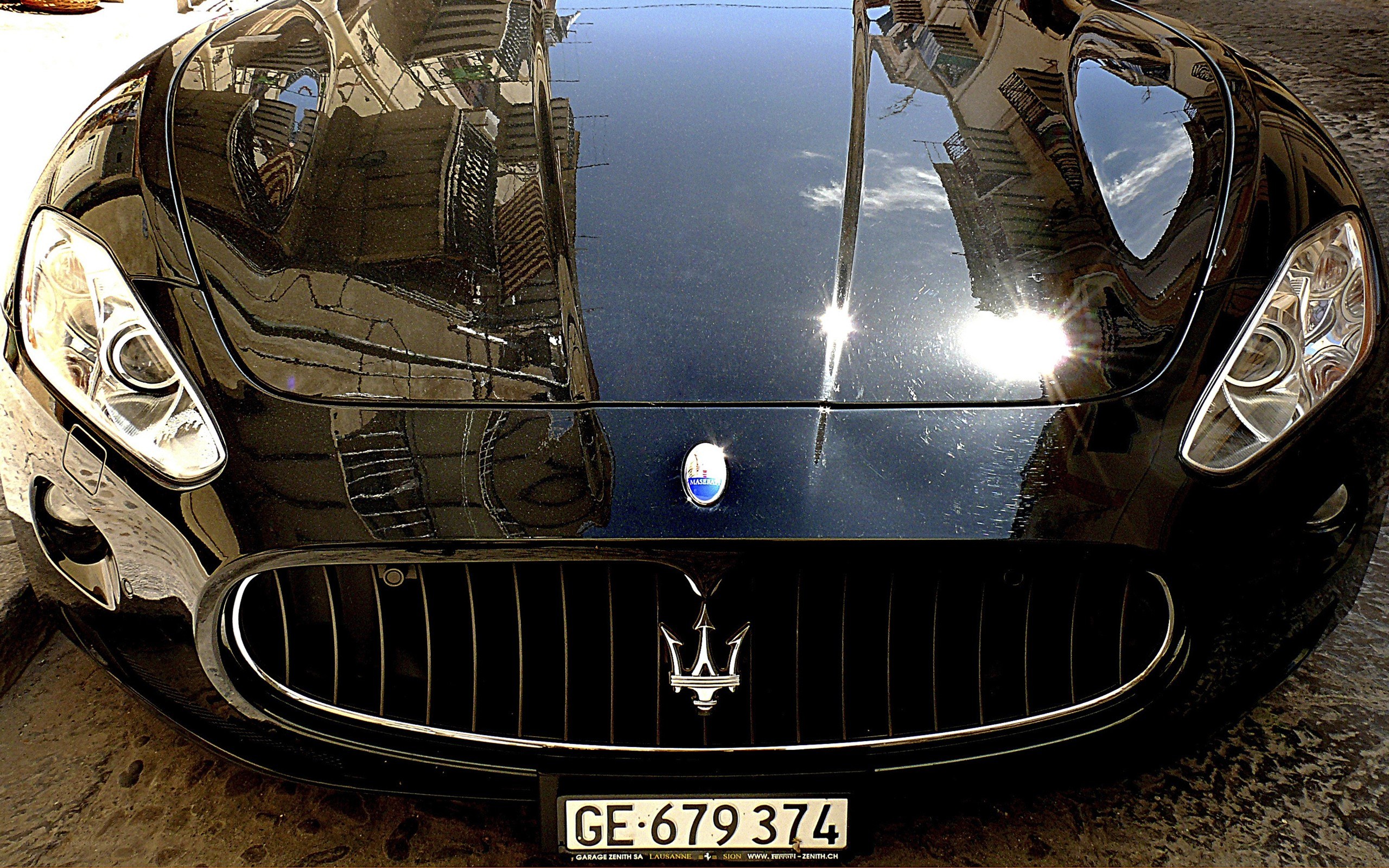 Black Maserati front view