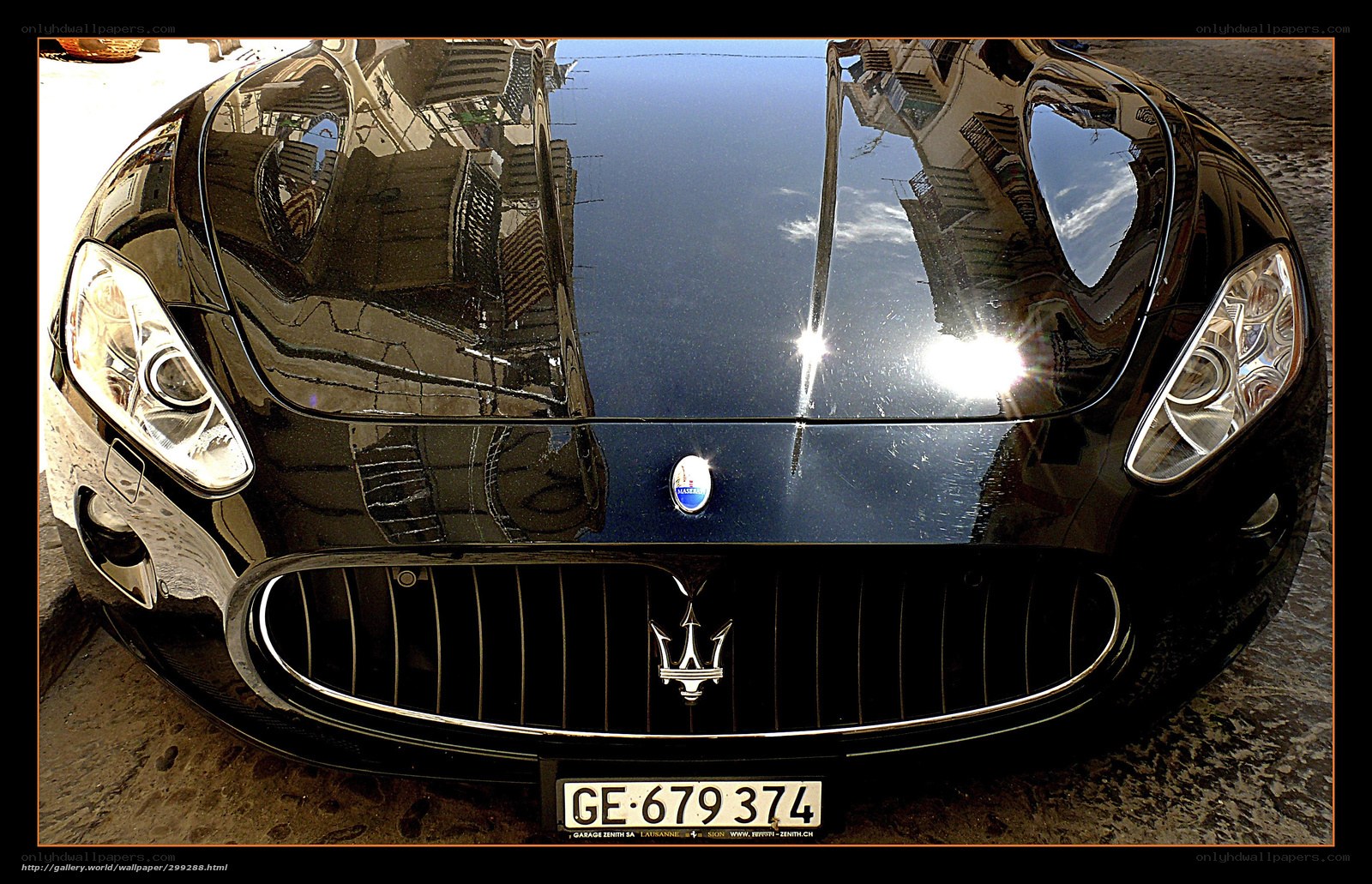 Black Maserati front view