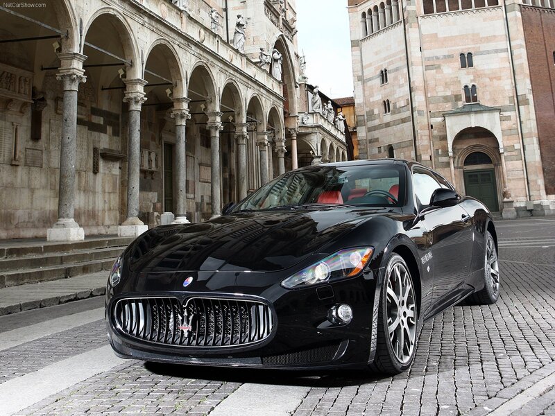 Black Maserati GranTurismo — Dramatic, Afternoon, Photograph, Car, Building, Cobblestone