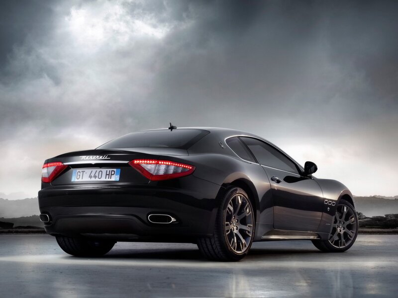 Black Maserati GT Car — Dramatic, Photograph