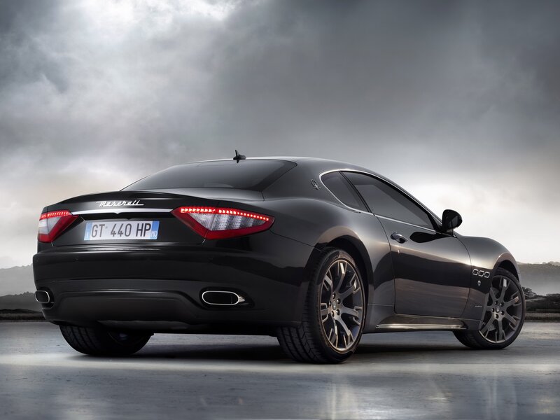 Black Maserati GT Car — Dramatic