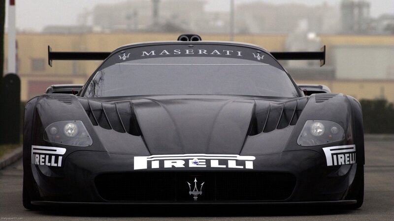 Black Maserati Race Car — Dramatic, Photograph