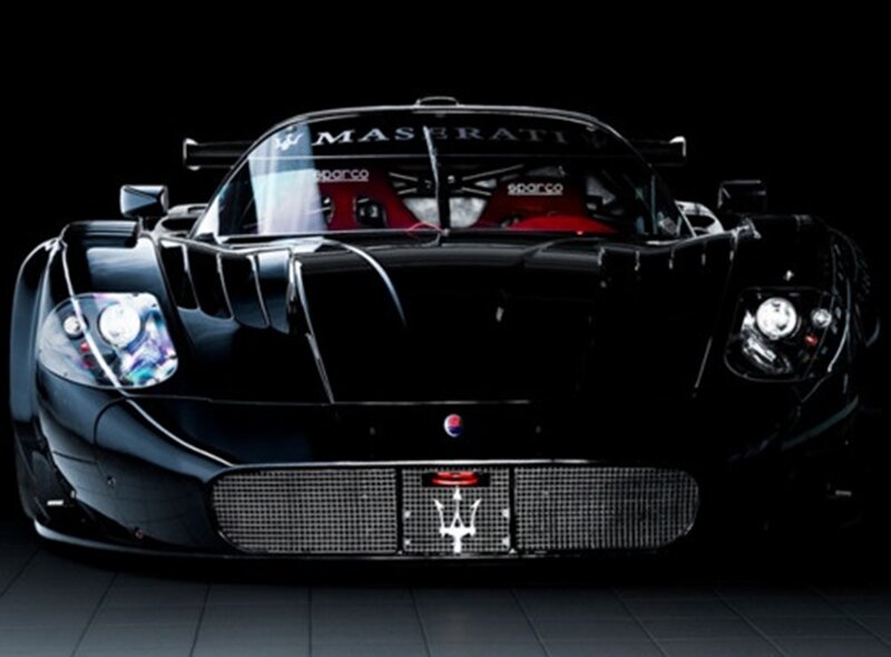 Black Maserati Race Car — Dramatic