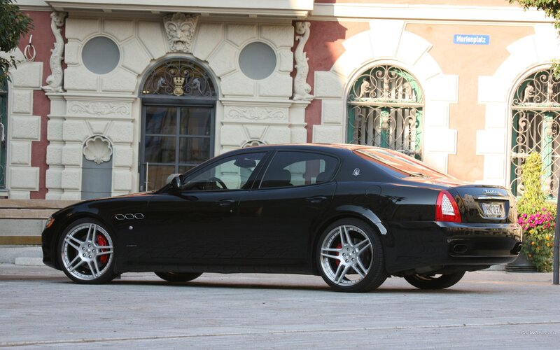 Black Maserati sedan on street