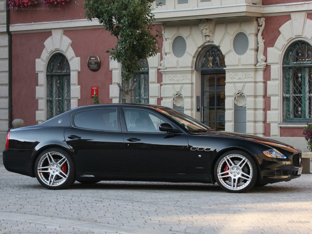black maserati sedan parked