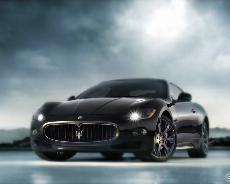 Black Maserati Sports Car — Dramatic, Digital Art