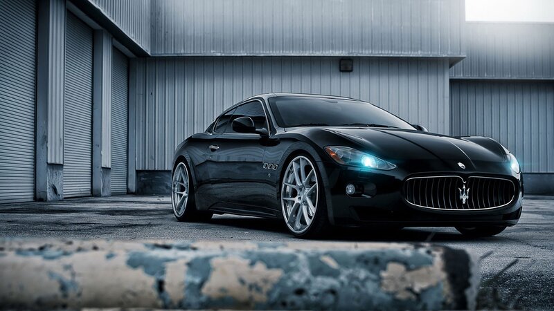 Black Maserati Sports Car — Dramatic, Photograph