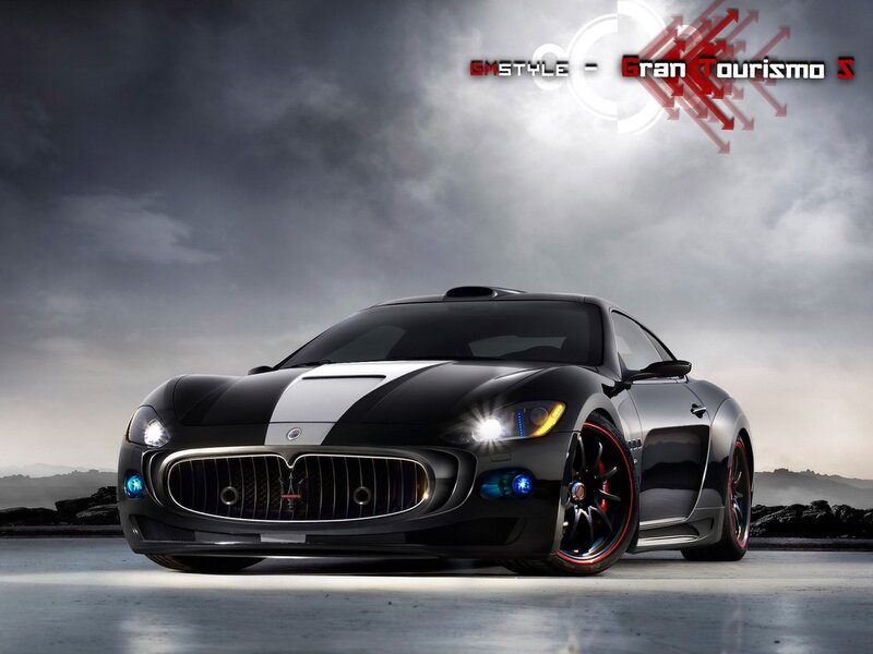 Black Maserati Sports Car — Dramatic, Sunset, Digital Art