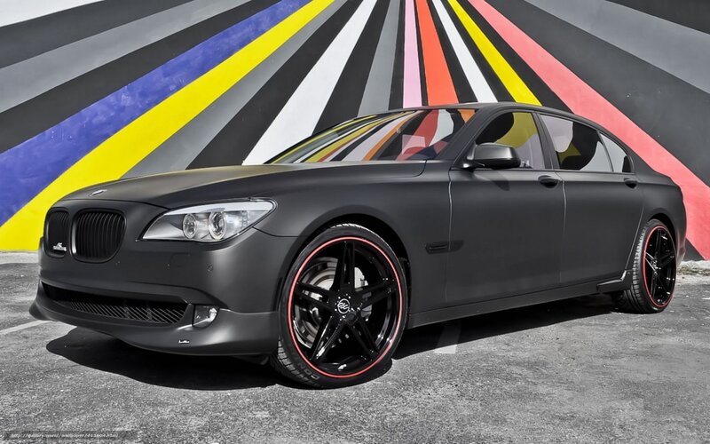 Black matte BMW sedan