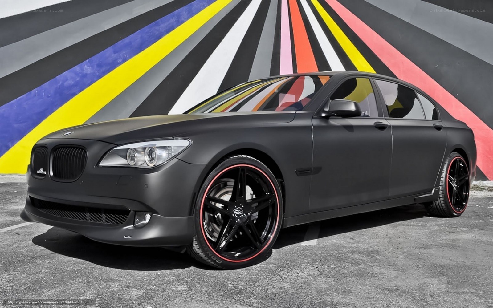 Black matte BMW sedan