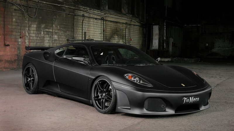 black matte ferrari sports car