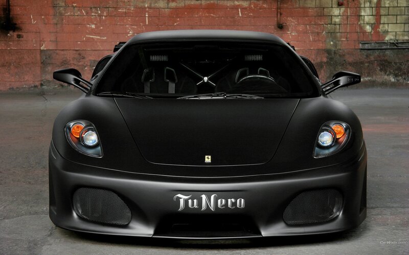Black matte Ferrari sports car