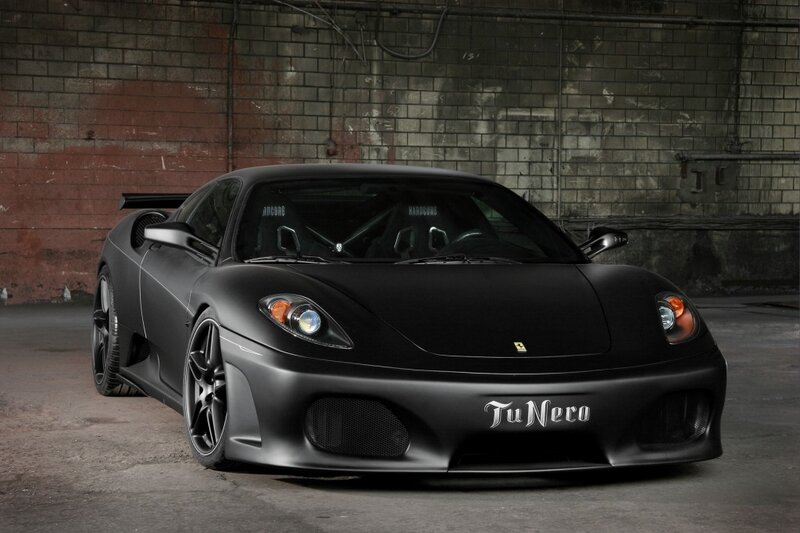 Black matte Ferrari sports car