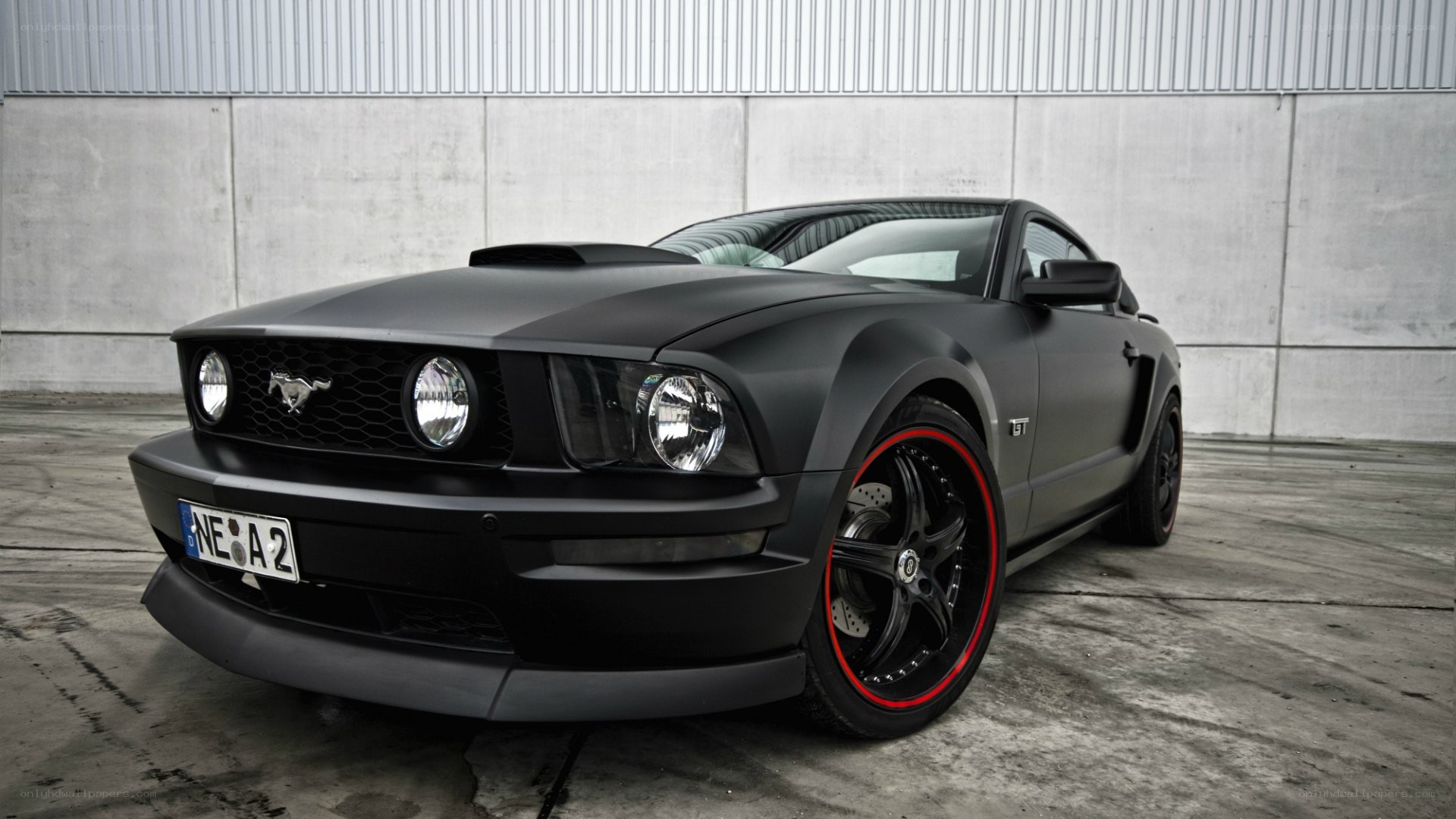 Black matte Ford Mustang GT