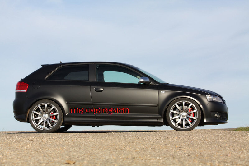 black matte hatchback car