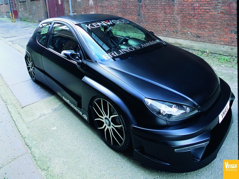 black matte hatchback car