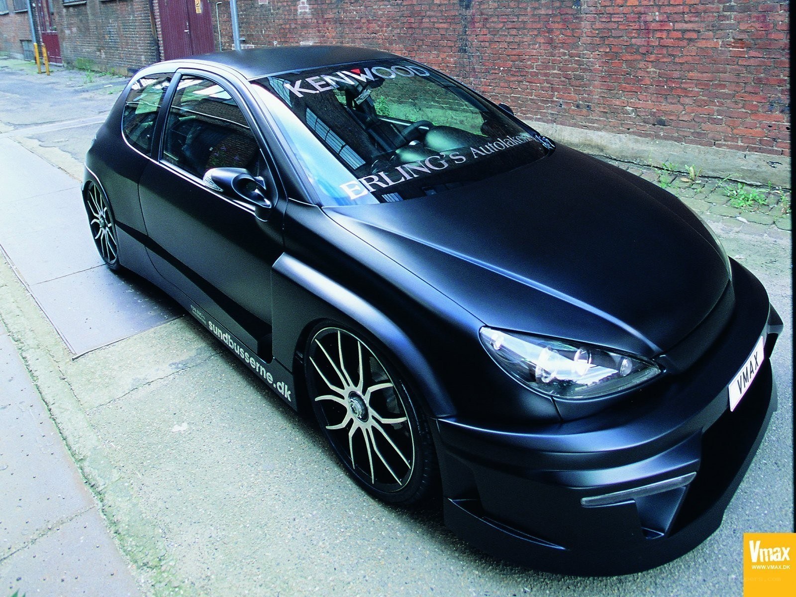 black matte hatchback car