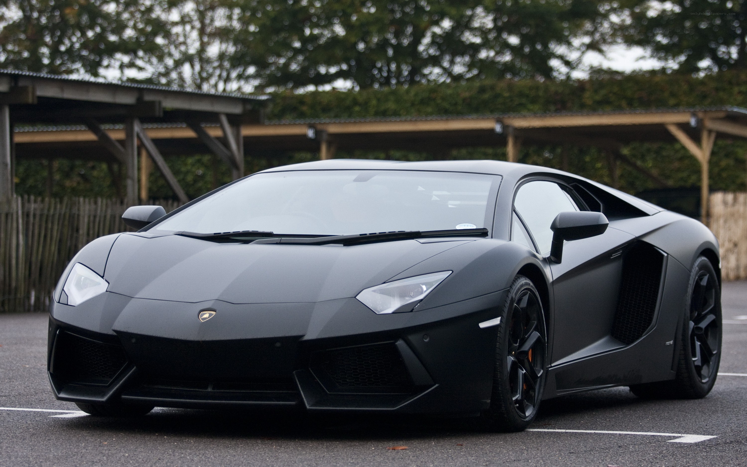 black matte Lamborghini Aventador