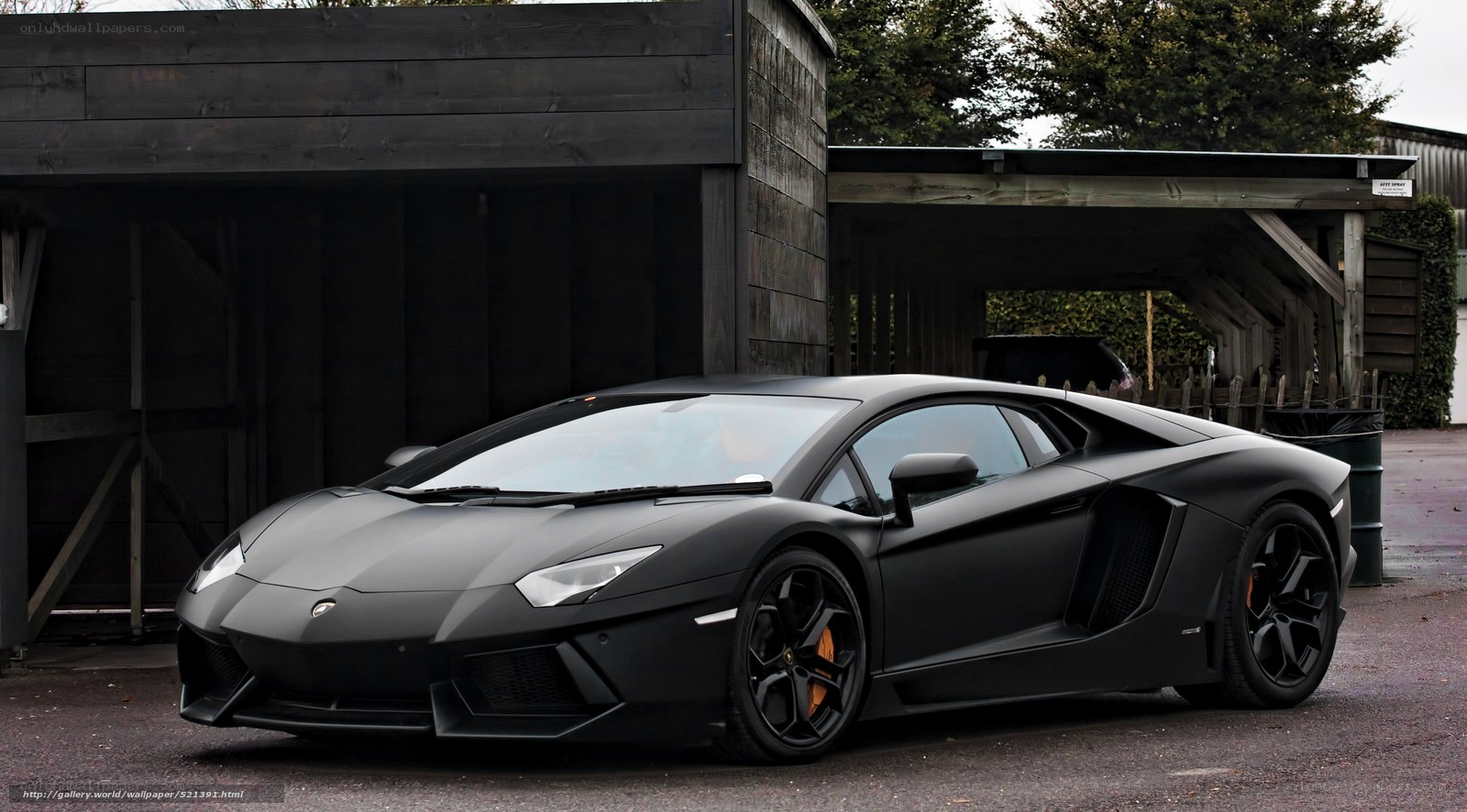 black matte Lamborghini Aventador