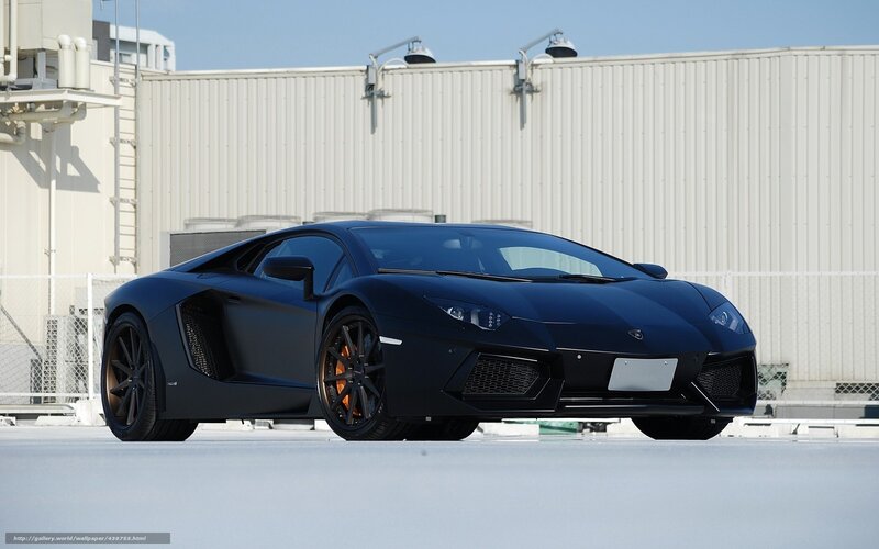black matte Lamborghini sports car