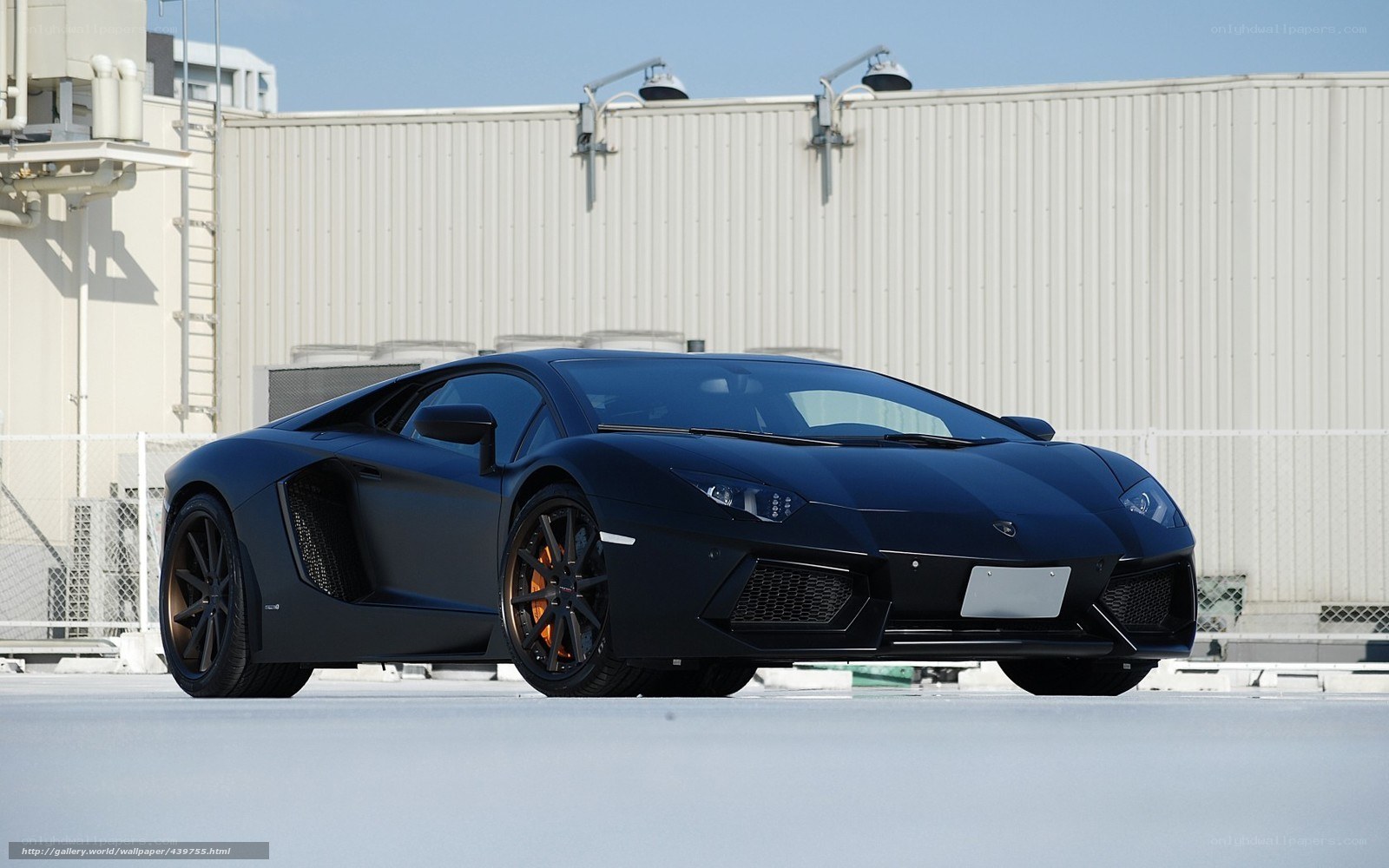 black matte Lamborghini sports car
