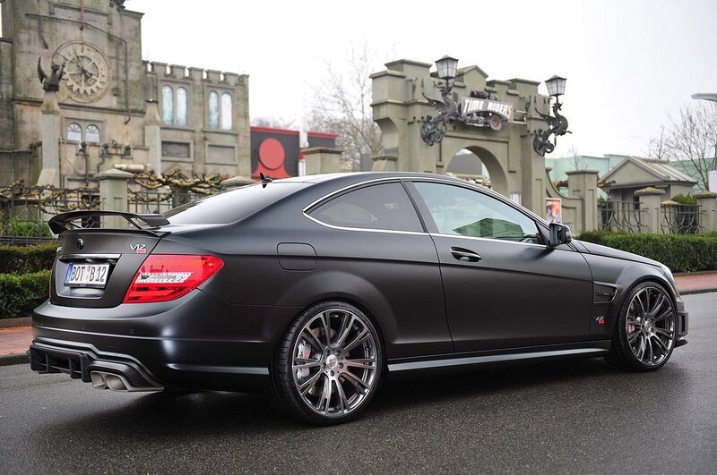 Black matte Mercedes-Benz C63 AMG
