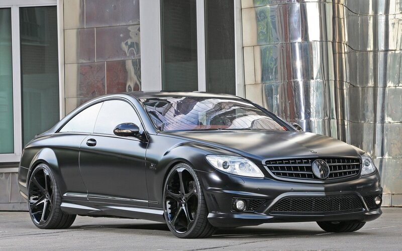 black matte Mercedes-Benz coupe