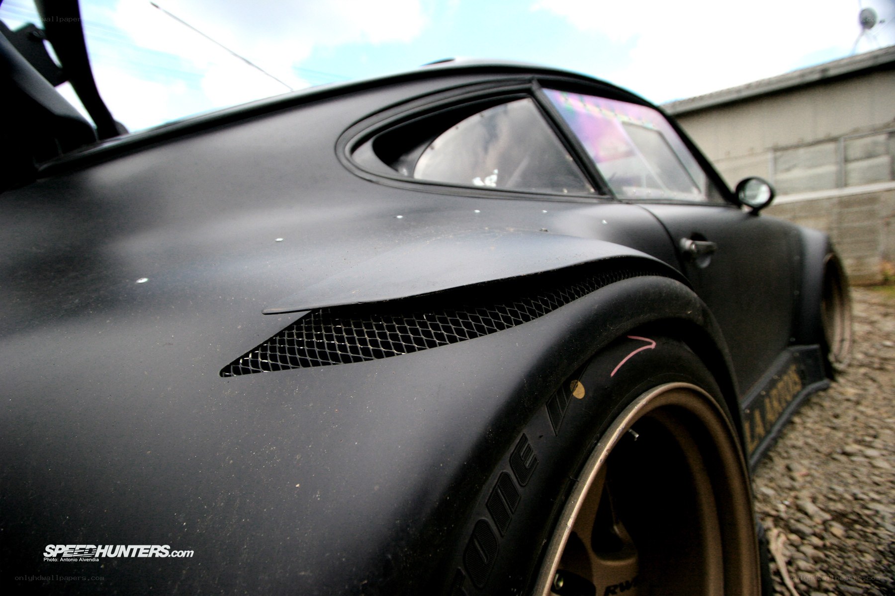 black matte race car