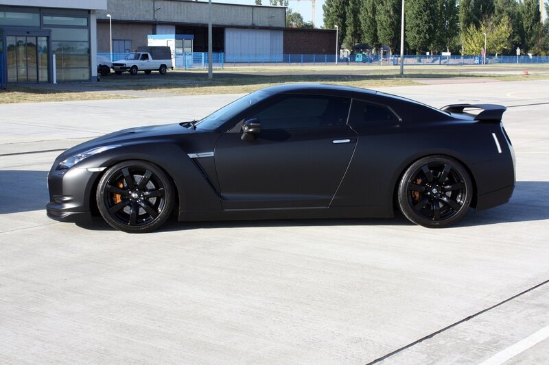 black matte sports car