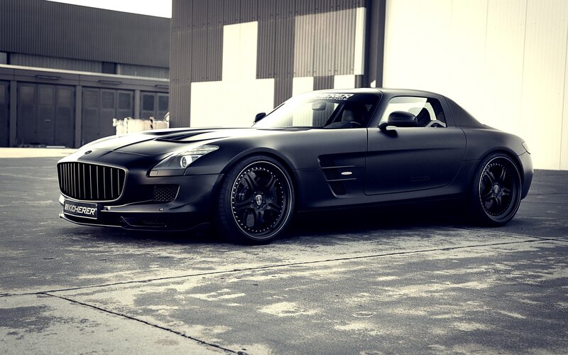 Black matte sports car