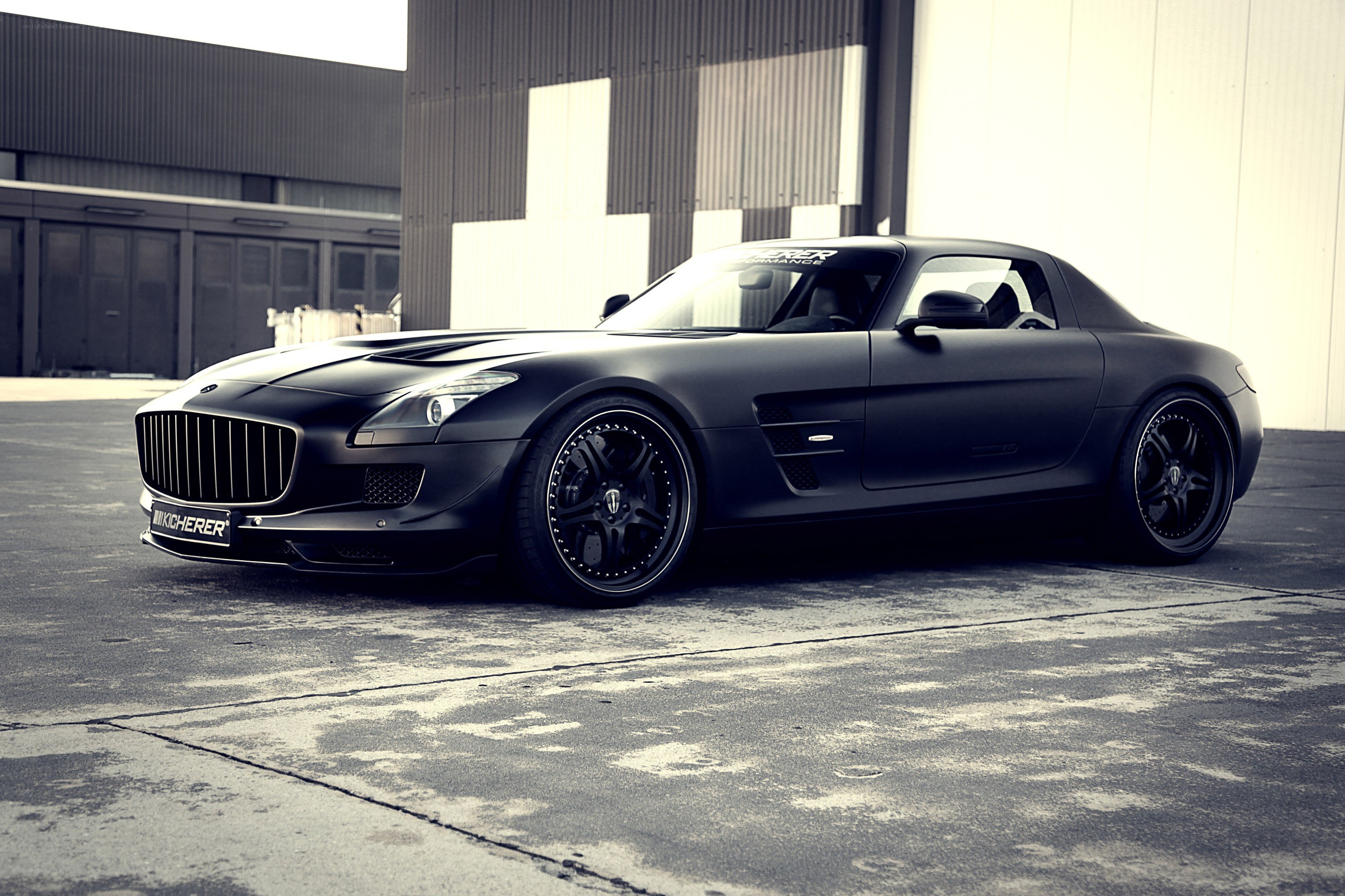 Black matte sports car