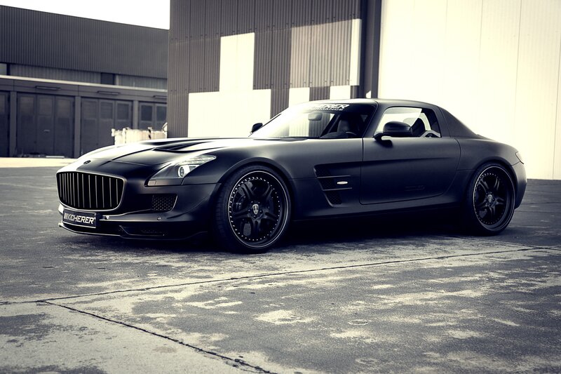 Black matte sports car