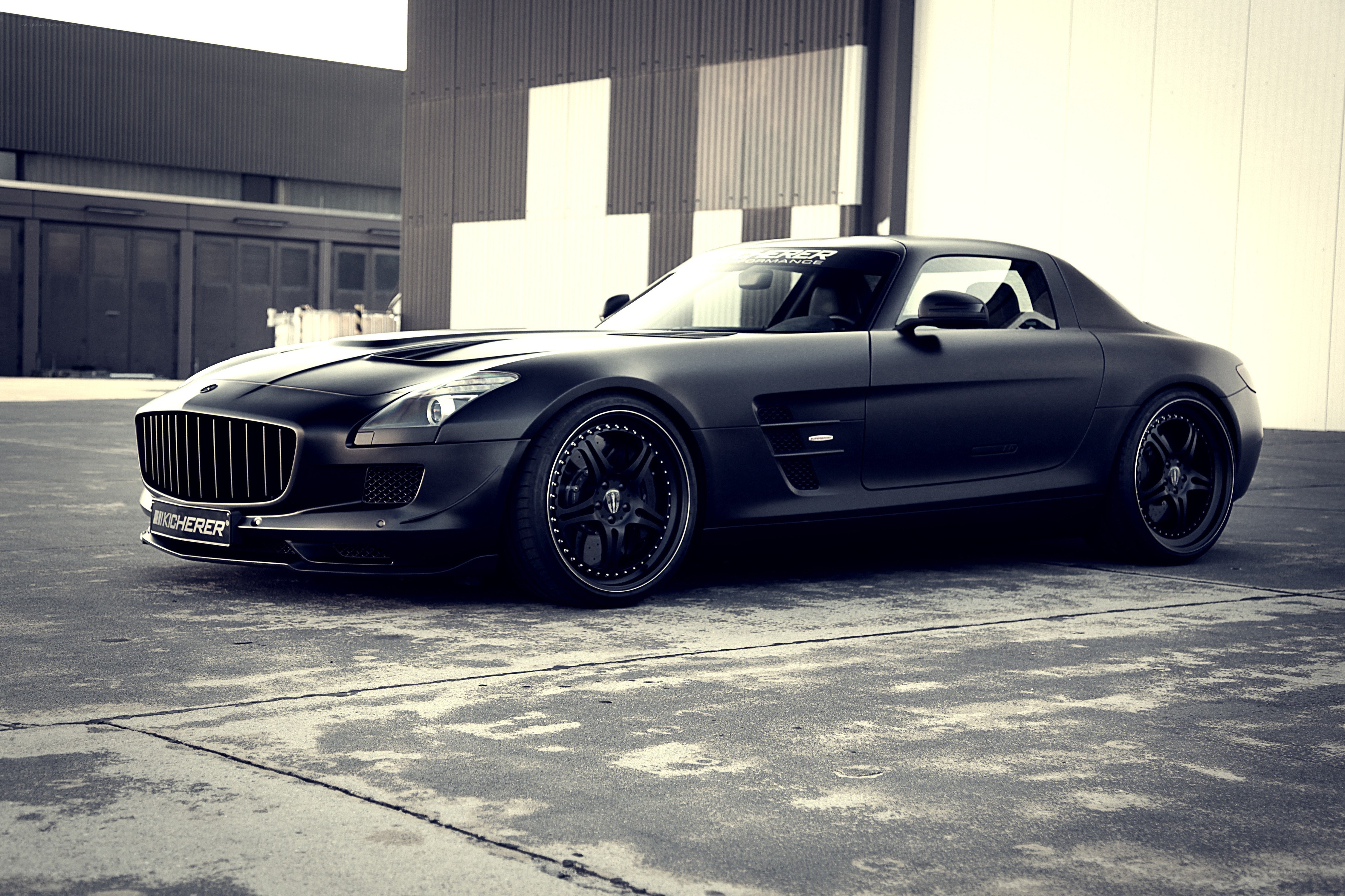 Black matte sports car