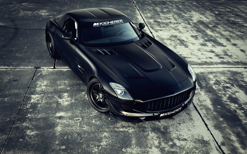 black matte sports car