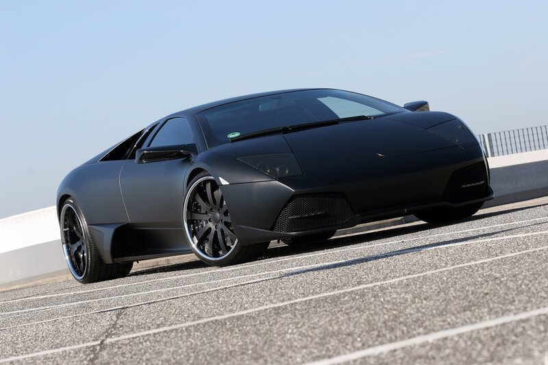 black matte sports car