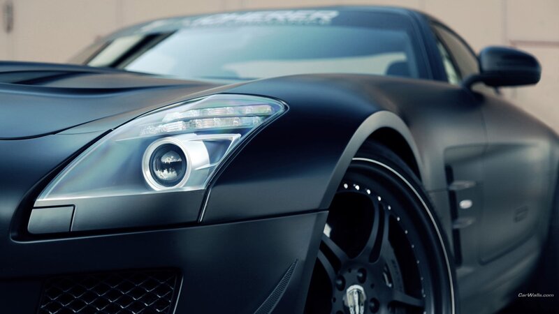 black matte sports car