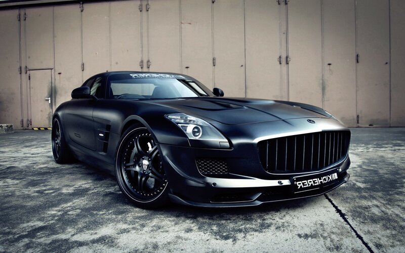 black matte sports car