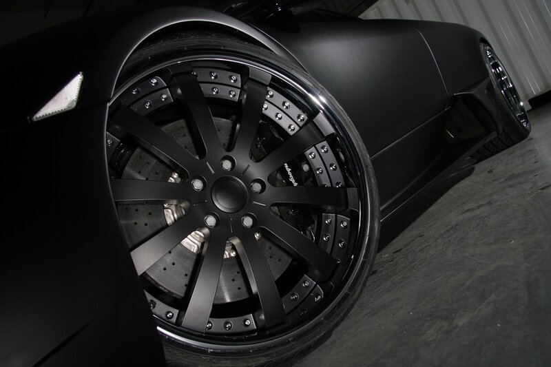black matte sports car wheel