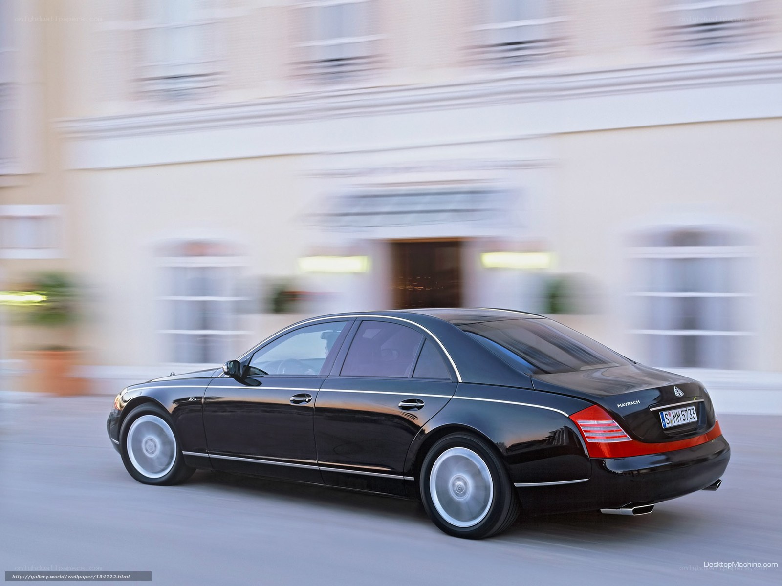 Black Maybach driving on city street