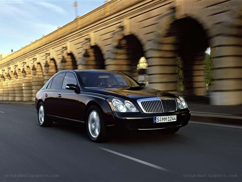 black maybach driving on road