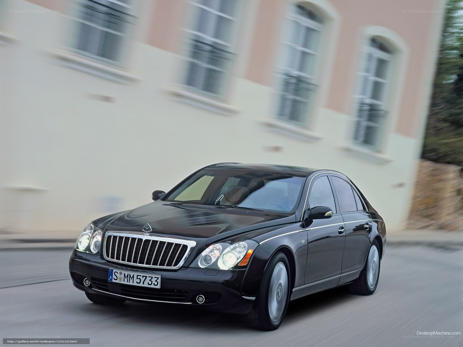 Black Maybach driving on street